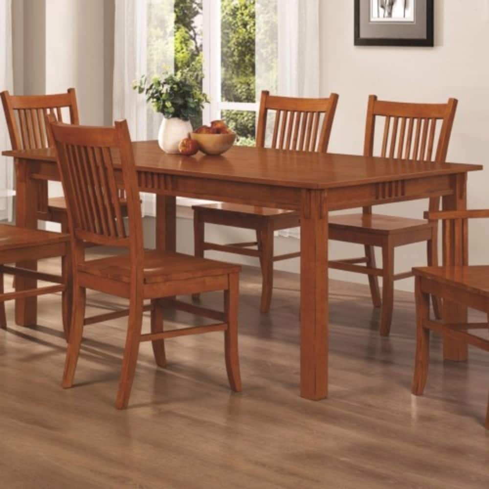 Traditional Mission Style Wooden Dining Table, Brown