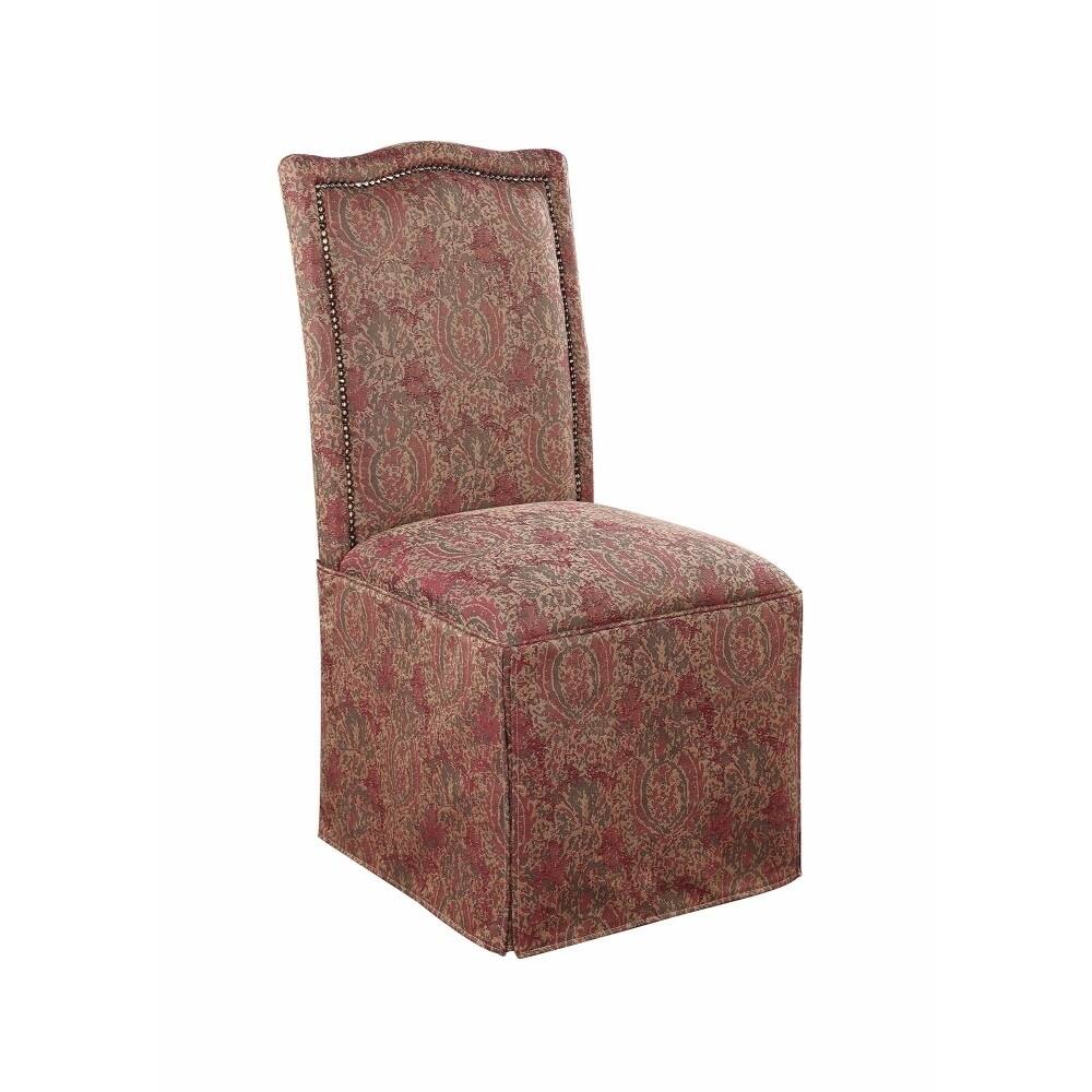 Armless Chair With Pattern Fabric, Brown