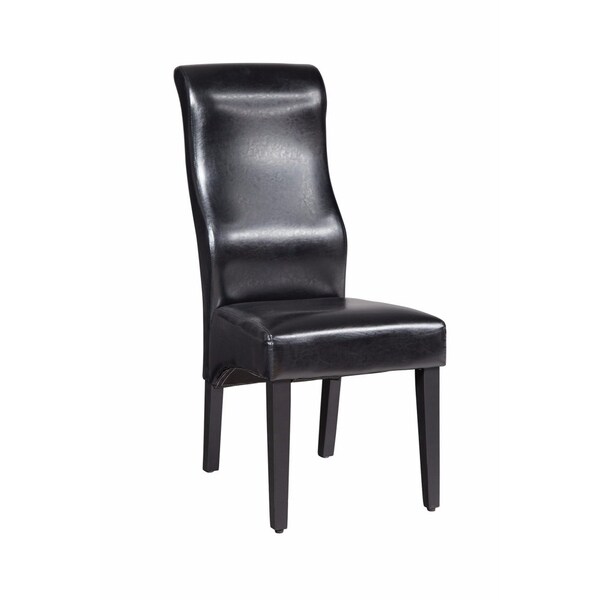 Transitional Style Upholstered Dining Side Chair, Black, Set of 2