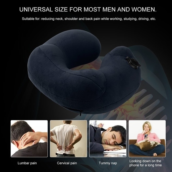 Fold U Shape Travel Inflatable Pillow Neck Head Back Shoulder