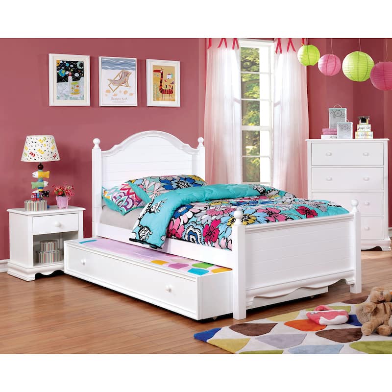 Jevi Transitional Twin Wood 2-Piece Platform Kid Bedroom Set by Furniture of America