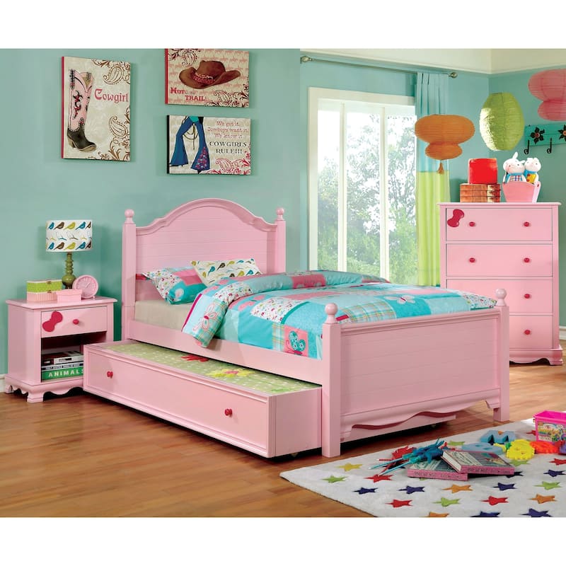 Jevi Transitional Twin Wood 2-Piece Platform Kid Bedroom Set by Furniture of America