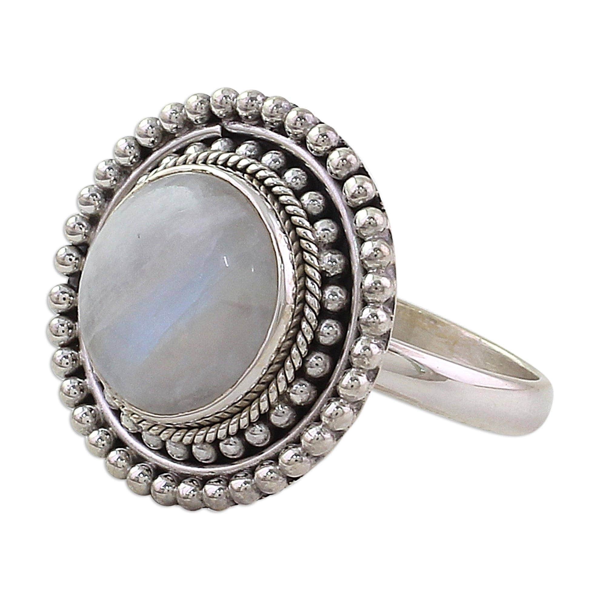 Elegant 925 Sterling Silver Rings With Real Indian Rainbow Moonstone RRP £50 Elegant 925 Sterling Silver Rings With Real Indian Rainbow Moonstone RRP £50