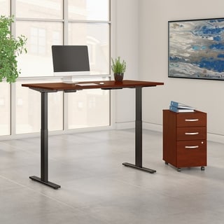 Bush Business Furniture Move 60 Series by 60W Height Adjustable Standing Desk with Storage (Orange - Hammered)
