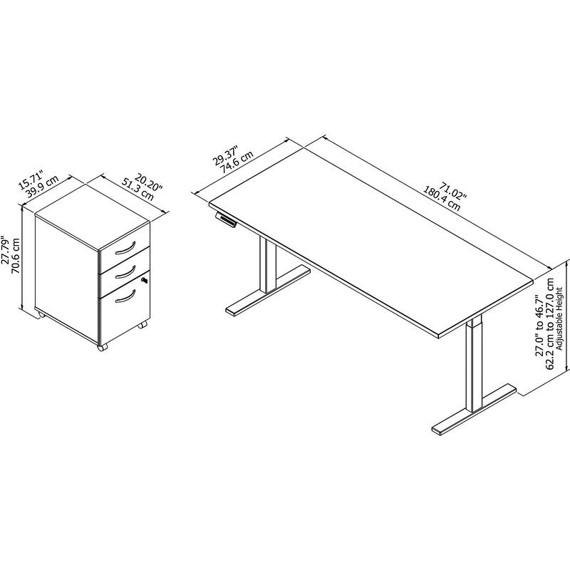Move 60 Series by 72W Height Adjustable Standing Desk with Storage