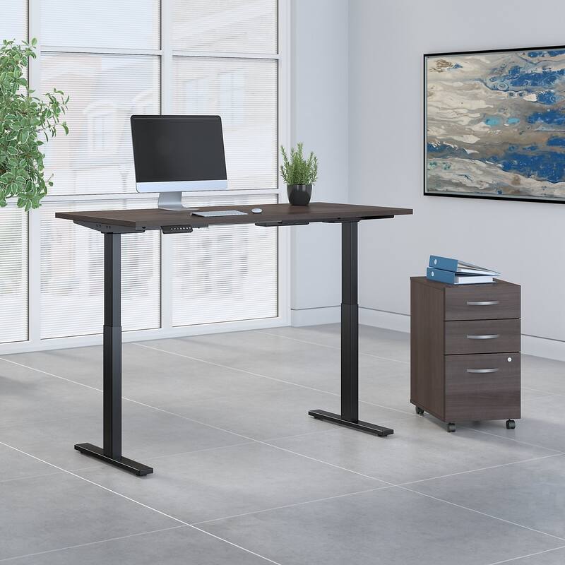 Move 60 Series by 72W Height Adjustable Standing Desk with Storage - Storm Gray