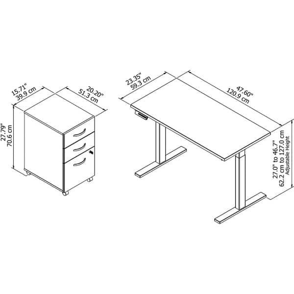 Move 60 Series by 48W Height Adjustable Standing Desk with Storage