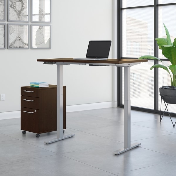 height adjustable standing desk with storage