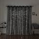 preview thumbnail 3 of 35, Aurora Home Star Punch Tulle Overlay Blackout Curtain Panel Pair 52"W X 63"L - Dark Grey