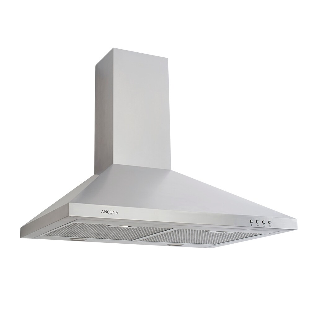 Ancona WPP530 30 in. Pyramid Range Hood with LED lights in Stainless Steel - Silver