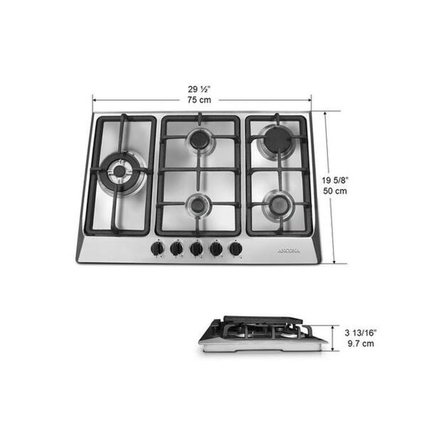 Shop Ancona 30 In Gas Cooktop In Stainless Steel With 5 Burners