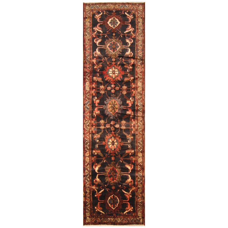HERAT ORIENTAL Handmade One-of-a-Kind Hamadan Wool Runner - 3'10 x 14'8