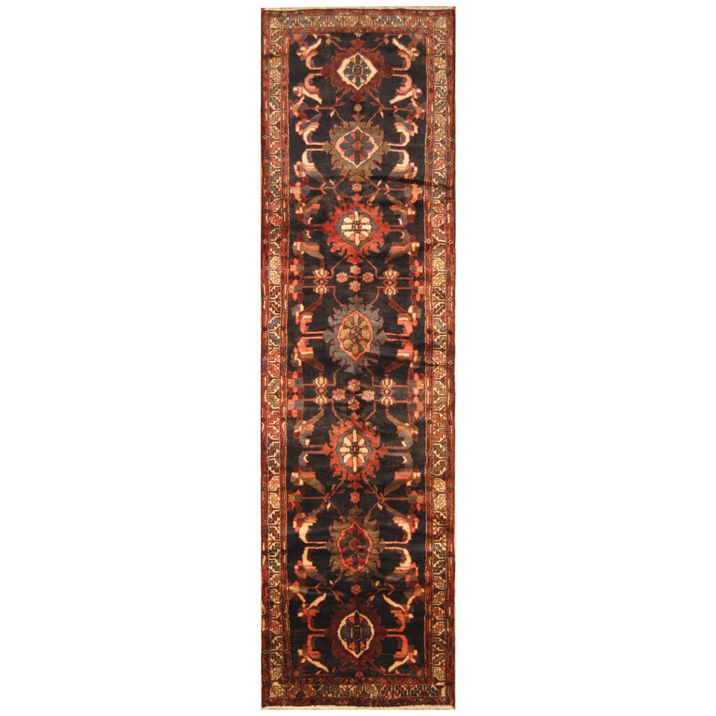 HERAT ORIENTAL Handmade One-of-a-Kind Hamadan Wool Runner - 3'10 x 14'8