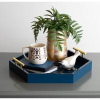 Kate and Laurel - Lipton Hexagon Decorative Tray with Metal Handles