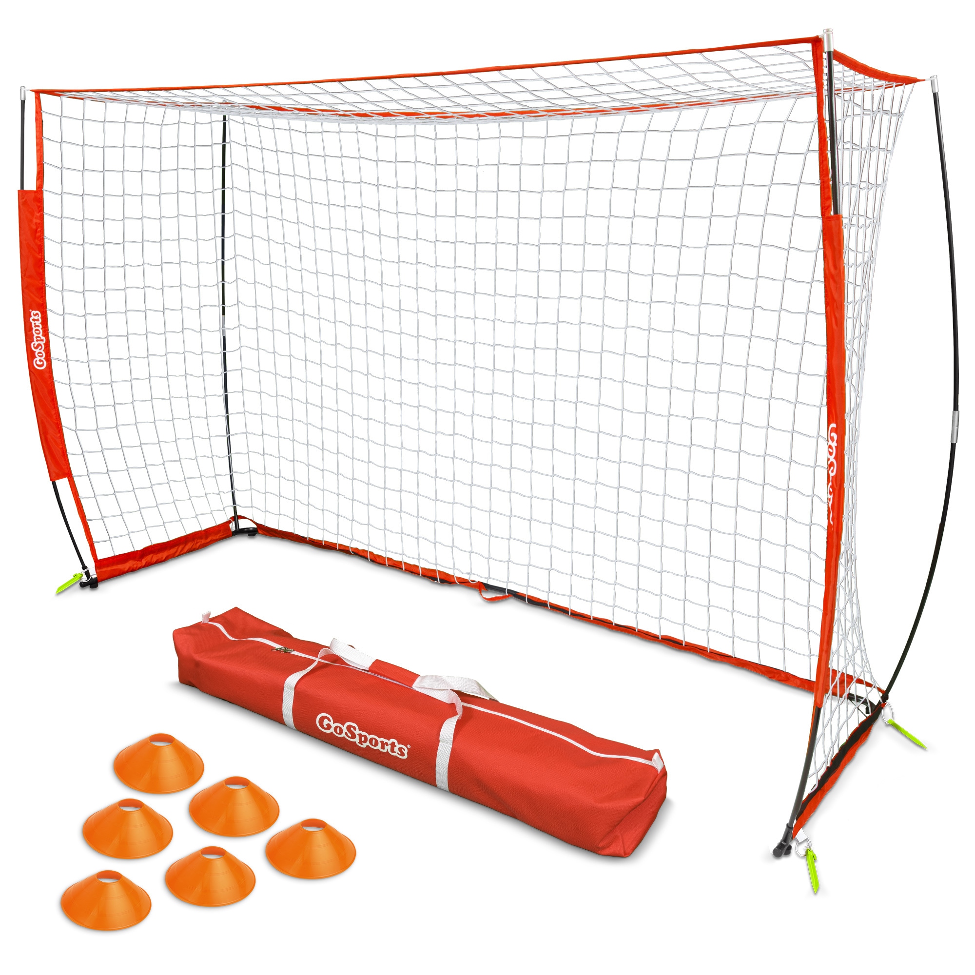 GoSports Elite Soccer Goals 6 Training Cones & Portable Carrying Case Includes 1 Elite Goal Choose 6 or 12 Goal Size GoSports Elite Soccer Goals 6 Training Cones & Portable Carrying Case Includes 1 Elite Goal Choose 6 or 12 Goal Size