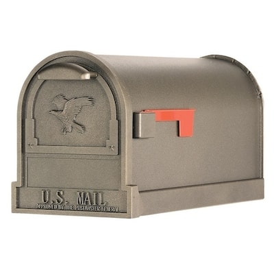 Solar Group Gibraltar Arlington Steel Post Mounted Mailbox Bronze 11 in ...