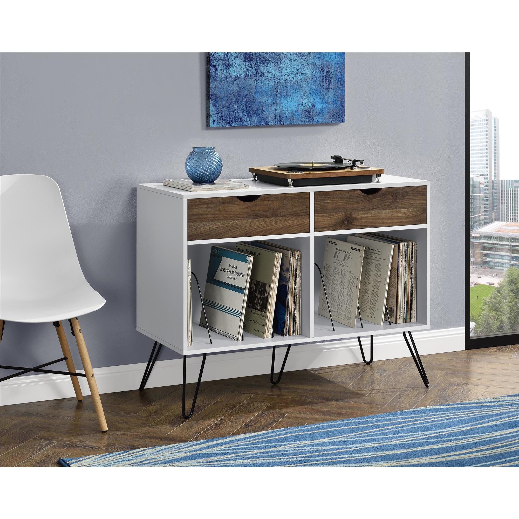 Shop Novogratz Concord White Turntable Stand With Drawers