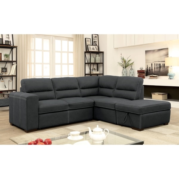Reuben Contemporary Graphite 2-Piece Sectional Set by FOA