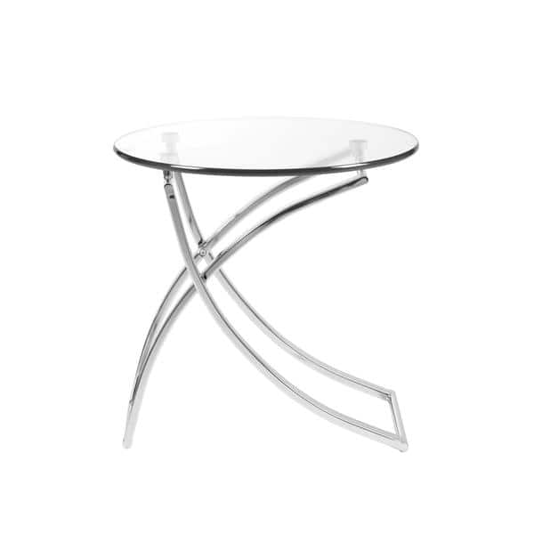Talisa Round Side Table In Clear Gl With Chrome Base Talisa Round Side Table In Clear Gl With Chrome Base