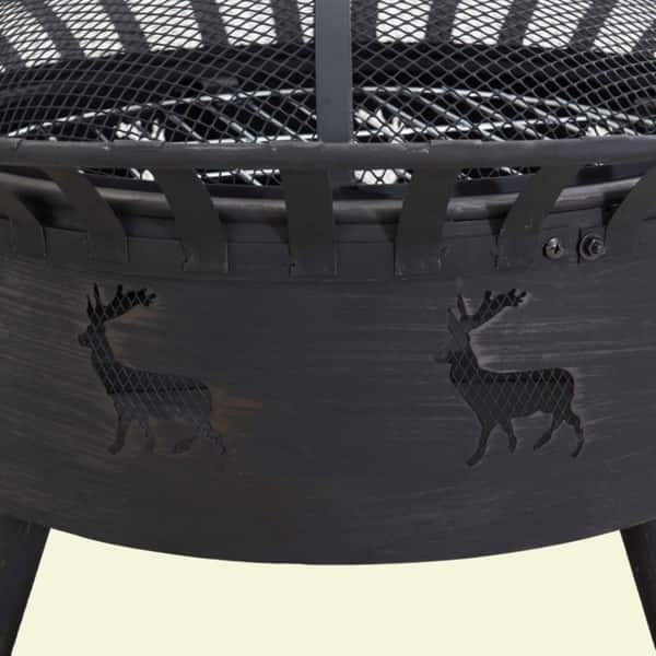 Shop Sunjoy 32 Elk Round Steel Firepit Free Shipping Today