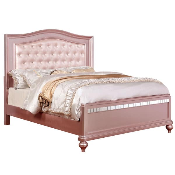 Shop Silver Orchid Gibson Rose Gold Button Tufted Bed On