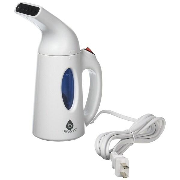 Pursonic Portable 130ml Handheld Fabric Fast Heat-up Powerful Garment Clothes Steamer, White. Opens flyout.