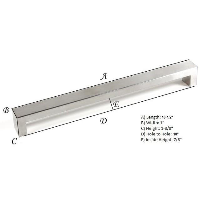 10-1/2-Inch (226mm) BOLD Design Stainless Steel Brushed Nickel Contemporary Cabinet Bar Pulls (Set of 5)