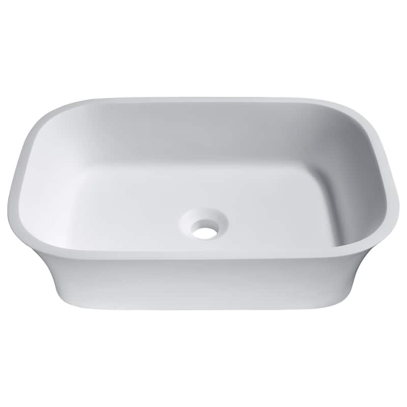 ANZZI Ajeet Man Made Stone Vessel Sink in White