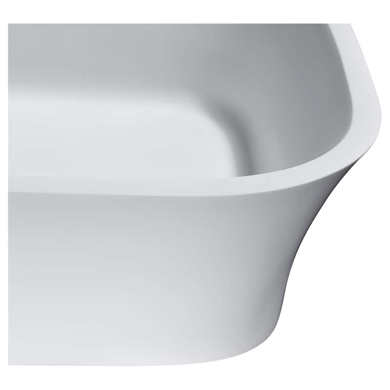 ANZZI Ajeet Man Made Stone Vessel Sink in White