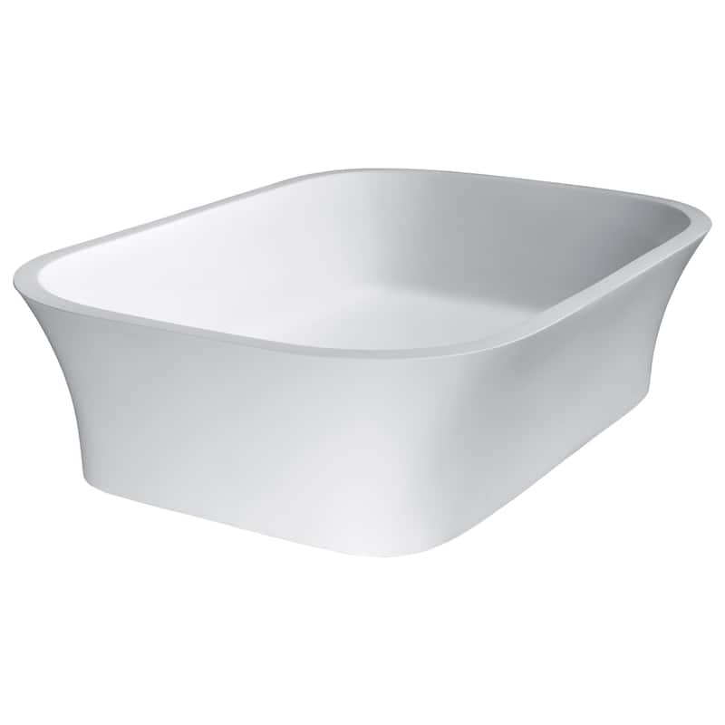 ANZZI Ajeet Man Made Stone Vessel Sink in White