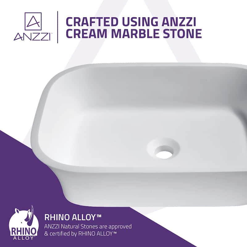 ANZZI Ajeet Man Made Stone Vessel Sink in White