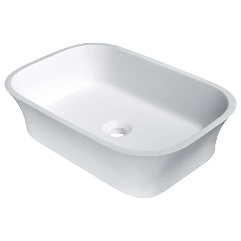 ANZZI Ajeet Man Made Stone Vessel Sink in White - White