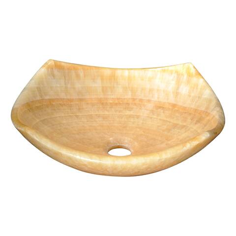 ANZZI Flavescent Visage Natural Stone Vessel Sink in Cream Jade