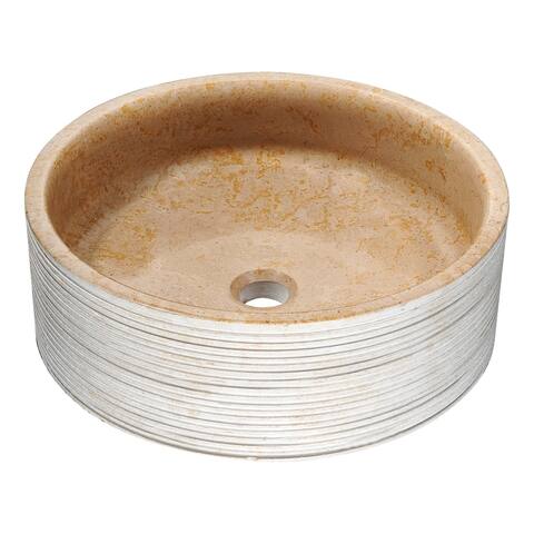 ANZZI Stoic Crown Natural Stone Vessel Sink in Classic Cream