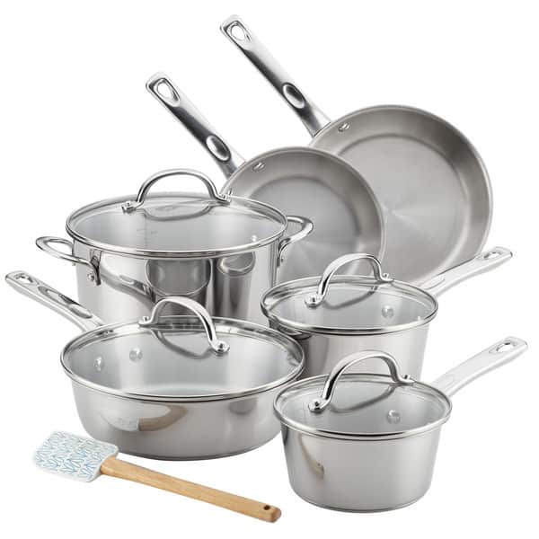  Paula Deen Signature Stainless Steel Cookware Pots and Pans  Set, 12 Piece: Home & Kitchen