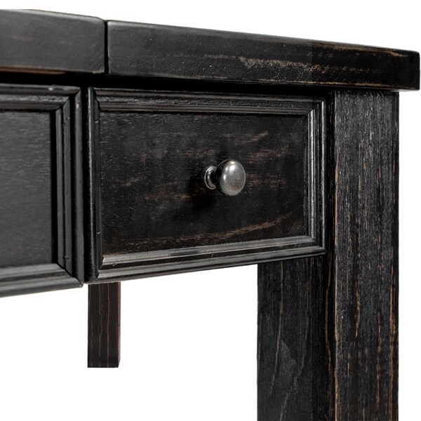 black wood desk