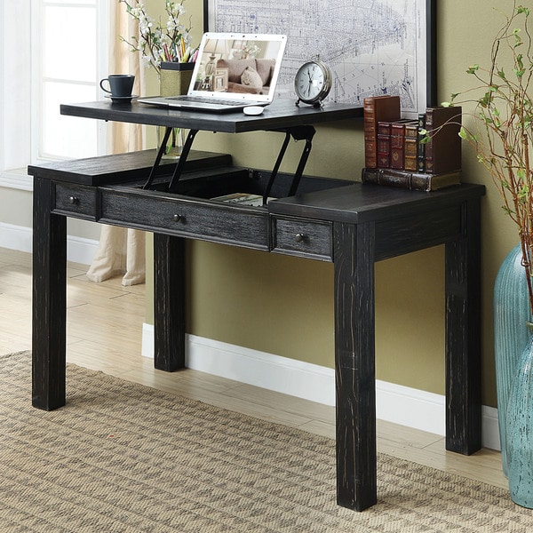 black wood desk