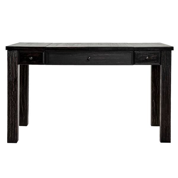 Shop Furniture Of America Lon Rustic Black 52 Inch Solid Wood