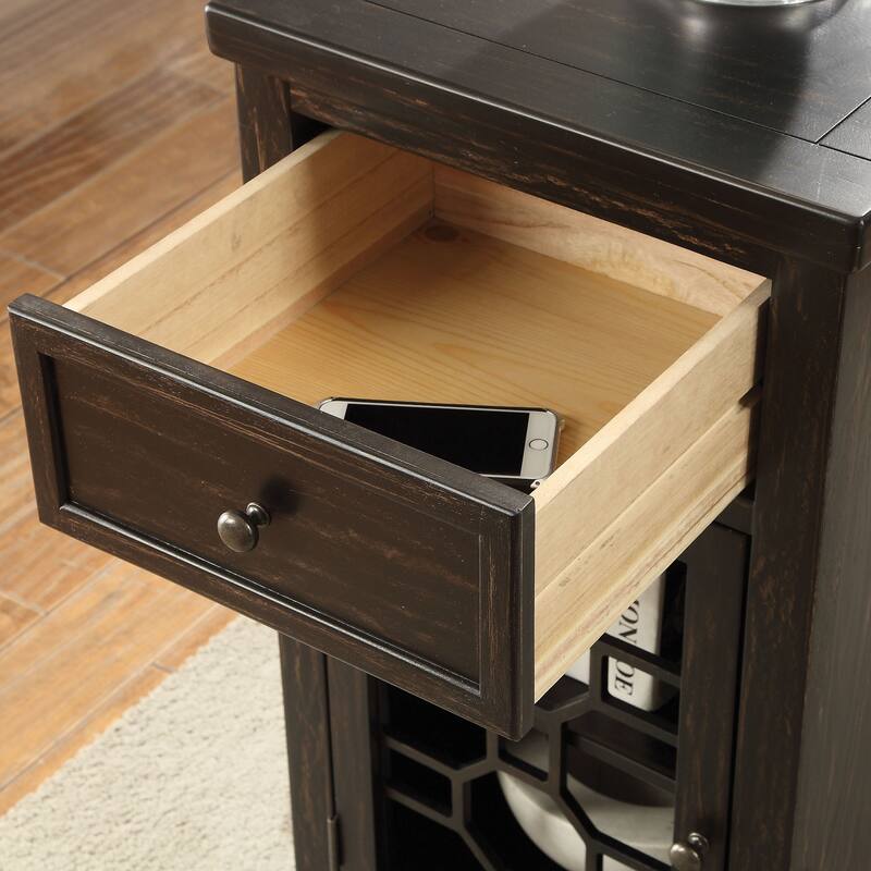 Emma Transitional 18-inch Solid Wood 1-Drawer Side Table by Furniture of America