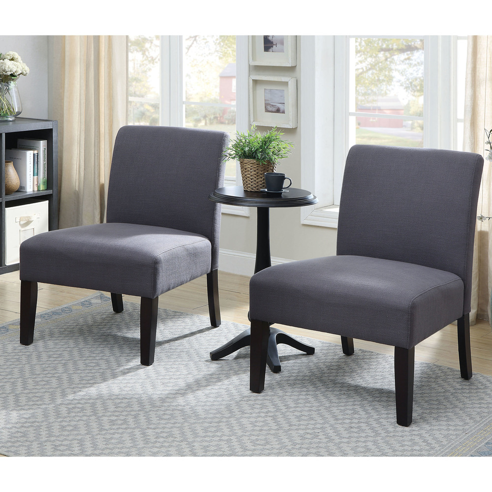 Furniture of America Tina Transitional Grey Fabric Upholstered 3-piece Accent Table and Chair Set