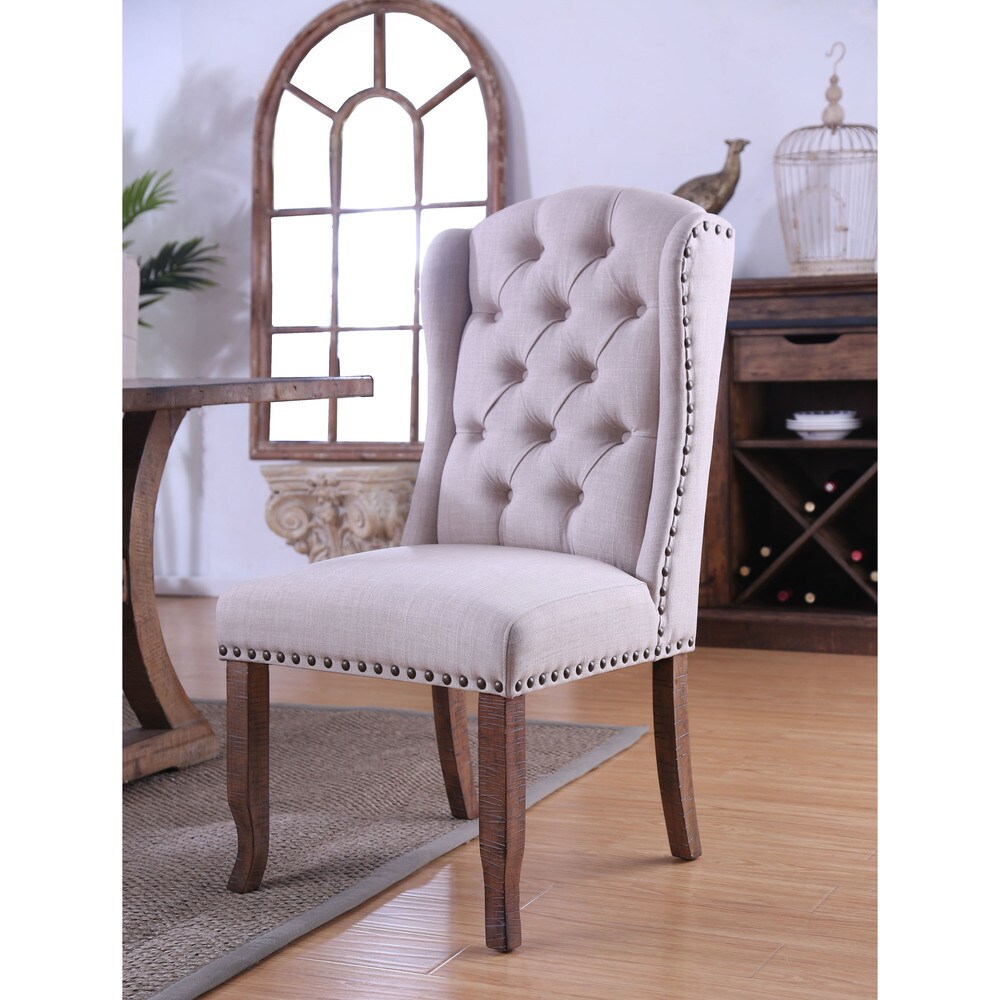 furniture of america tufted upholstered dining chairs