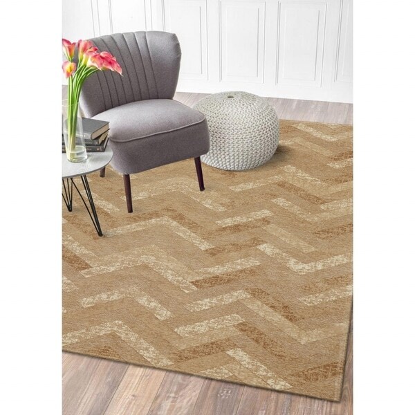 LR Home Jewel Natural Sahara Chevron Area Rug ( 5' x 7' ) - 5' x 7'/Surplus