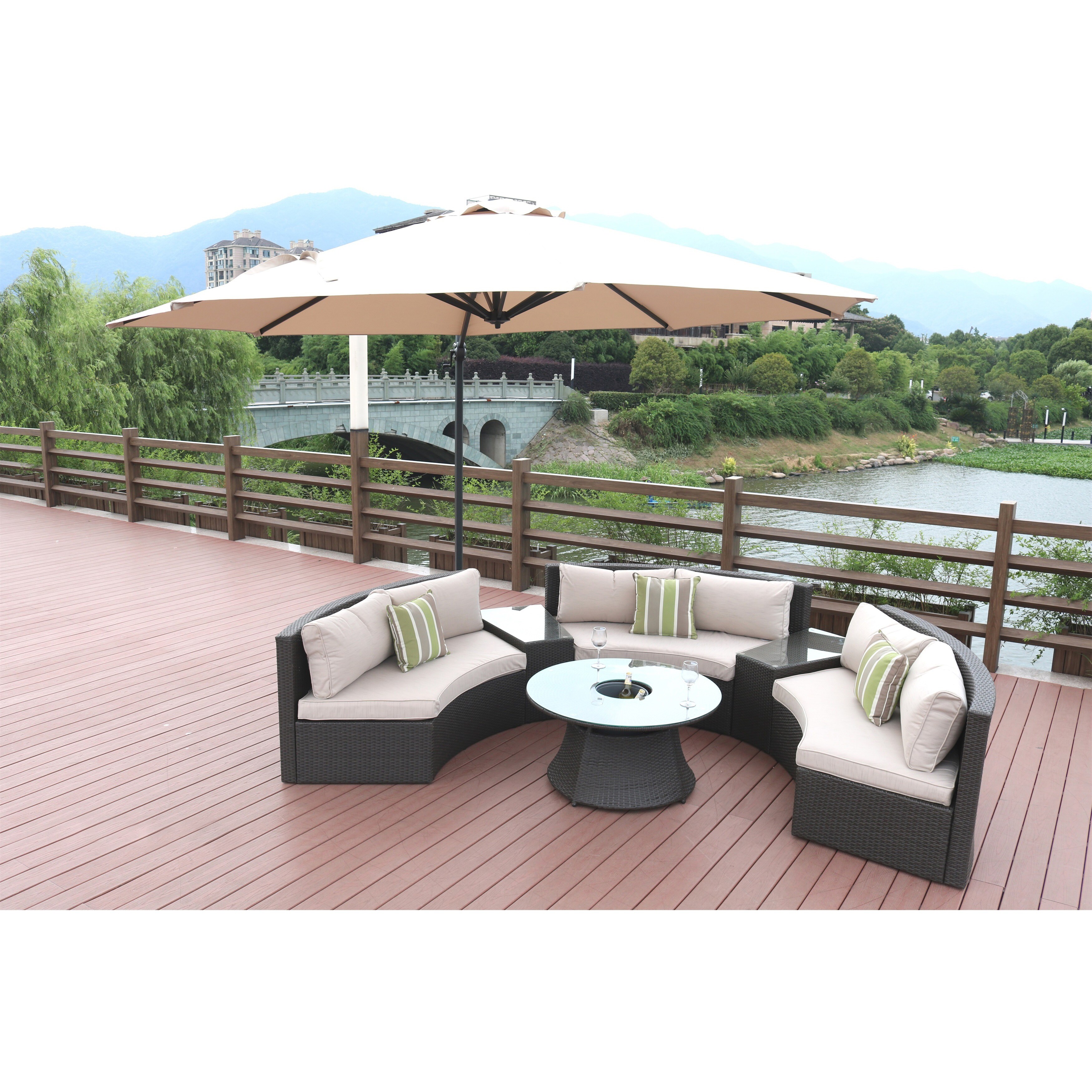 Half Moon 6 Piece Curved Wicker Patio Furniture Set By Direct Piece Curved Wicker Patio Furniture Set
