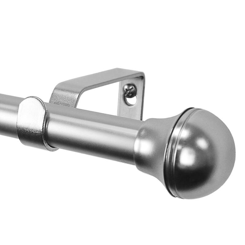 Chicology Curtain Rod, Modern Industrial Design Half Ball Finial, Satin Nickel - Tubal