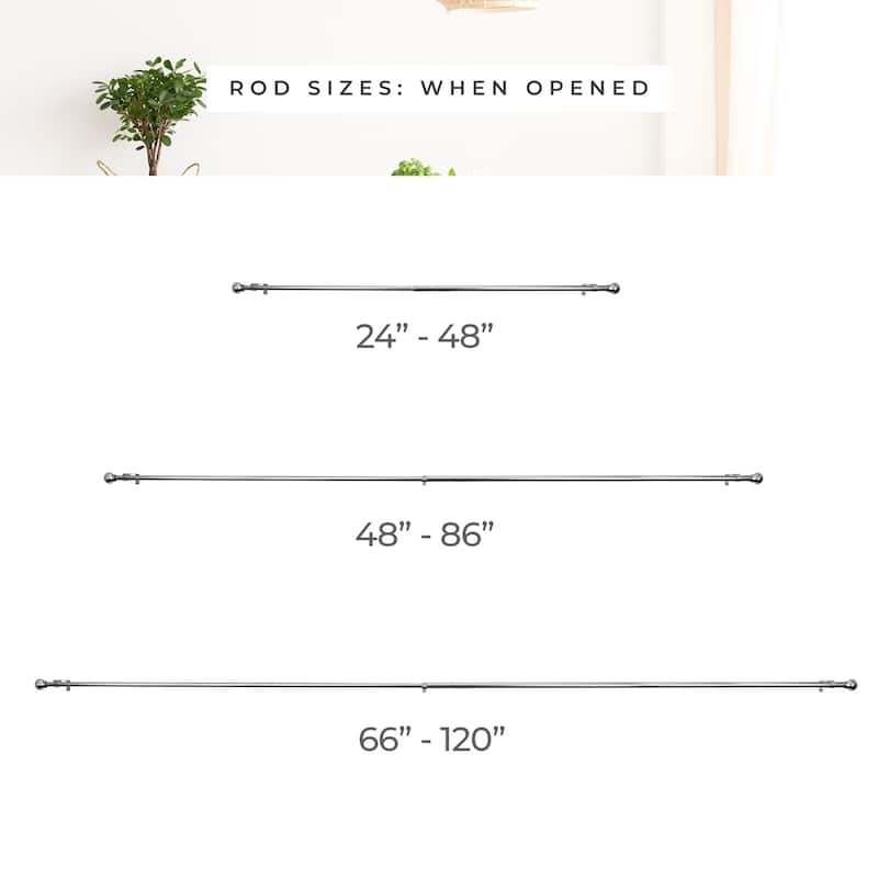 Chicology Curtain Rod, Modern Industrial Design Half Ball Finial, Satin Nickel - Tubal