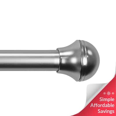 Chicology Curtain Rod, Modern Industrial Design Half Ball Finial, Satin Nickel - Tubal