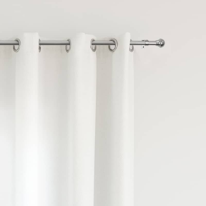 Chicology Curtain Rod, Modern Industrial Design Half Ball Finial, Satin Nickel - Tubal