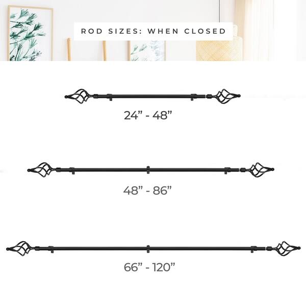 Shop Chicology Curtain Rod Modern Farmhouse Twisted Cage Finial
