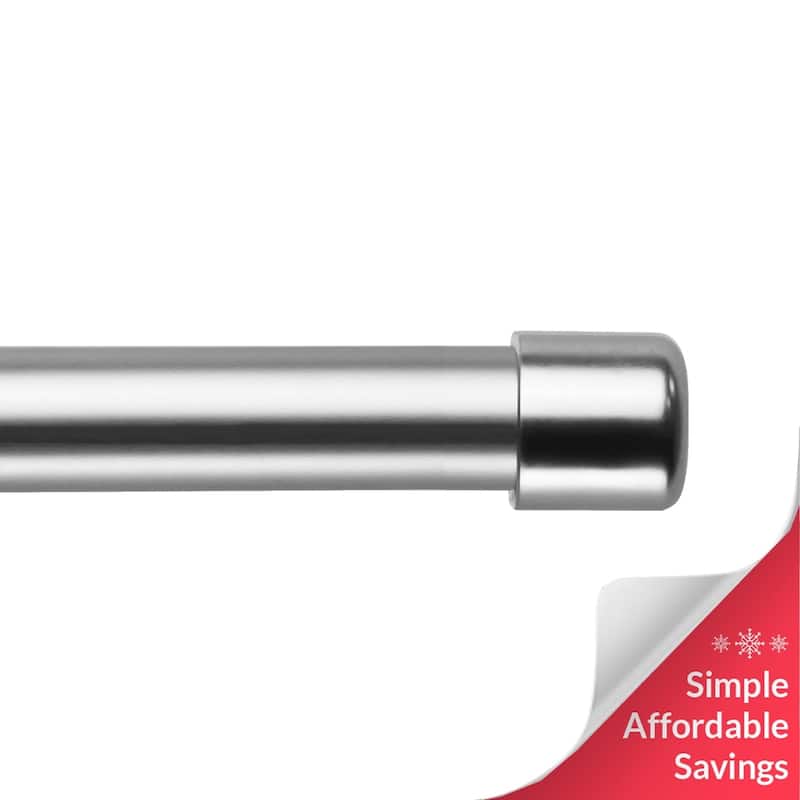 Chicology Curtain Rod, Modern Industrial Design End Cap Finial, Satin Nickel - Ellis