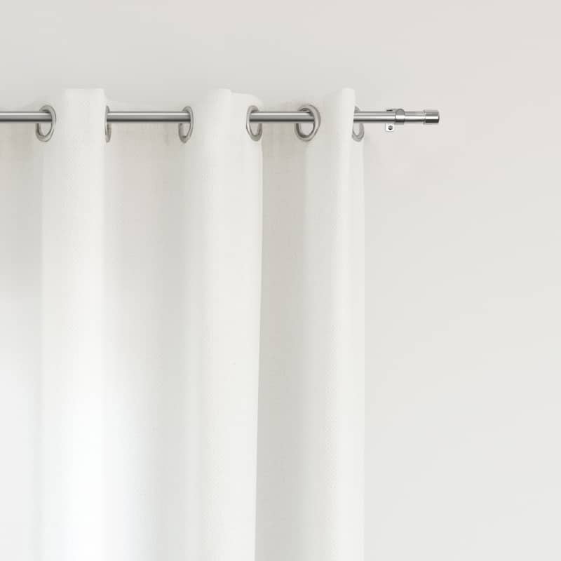 Chicology Curtain Rod, Modern Industrial Design End Cap Finial, Satin Nickel - Ellis